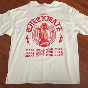 New Men’s CVLA Checkmate White Graphic T-Shirt sz XXL